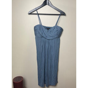 Banana Republic Silk Linen Knit Dress Strapless Multiway Dusty Blue Size Med